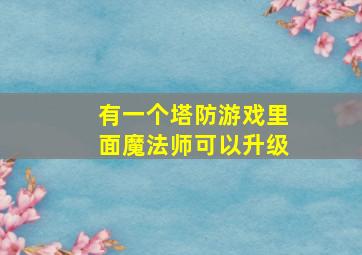 有一个塔防游戏里面魔法师可以升级