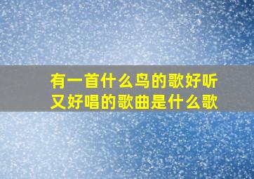 有一首什么鸟的歌好听又好唱的歌曲是什么歌