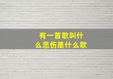 有一首歌叫什么悲伤是什么歌