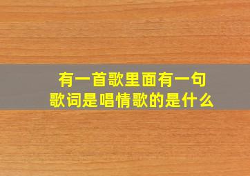 有一首歌里面有一句歌词是唱情歌的是什么