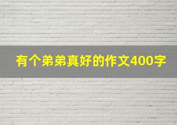 有个弟弟真好的作文400字