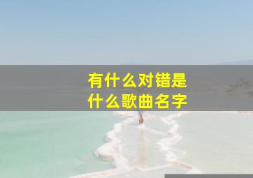 有什么对错是什么歌曲名字