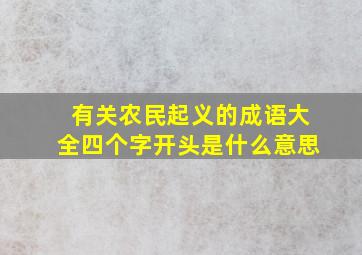 有关农民起义的成语大全四个字开头是什么意思