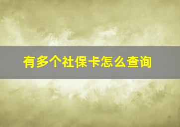 有多个社保卡怎么查询