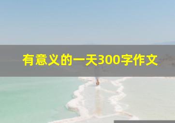 有意义的一天300字作文