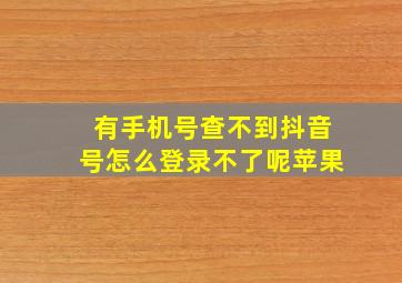 有手机号查不到抖音号怎么登录不了呢苹果