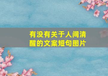 有没有关于人间清醒的文案短句图片