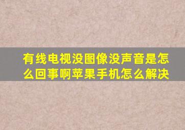 有线电视没图像没声音是怎么回事啊苹果手机怎么解决