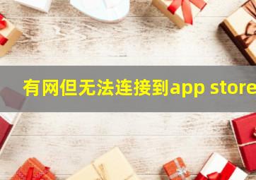 有网但无法连接到app store