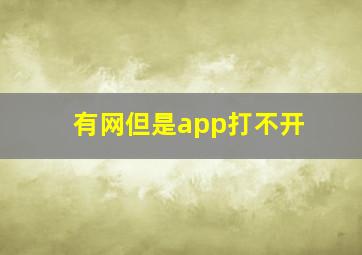 有网但是app打不开