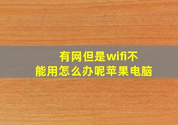 有网但是wifi不能用怎么办呢苹果电脑