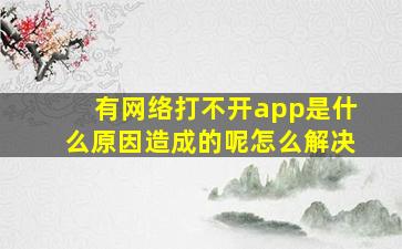 有网络打不开app是什么原因造成的呢怎么解决