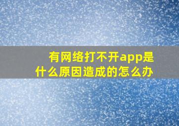 有网络打不开app是什么原因造成的怎么办