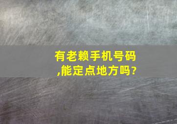 有老赖手机号码,能定点地方吗?