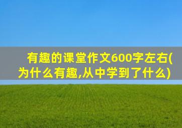 有趣的课堂作文600字左右(为什么有趣,从中学到了什么)