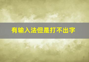 有输入法但是打不出字