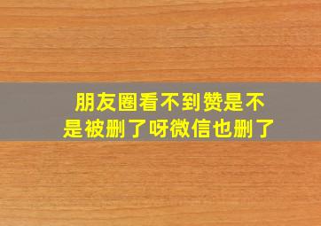 朋友圈看不到赞是不是被删了呀微信也删了