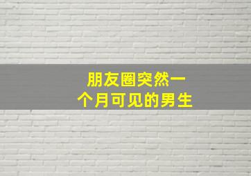 朋友圈突然一个月可见的男生