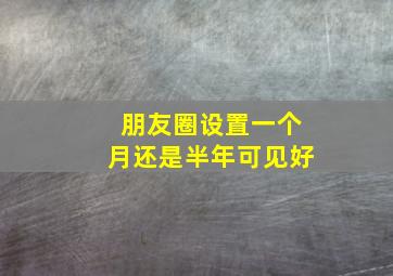 朋友圈设置一个月还是半年可见好