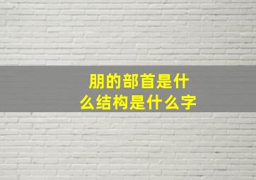 朋的部首是什么结构是什么字