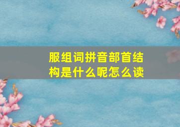 服组词拼音部首结构是什么呢怎么读