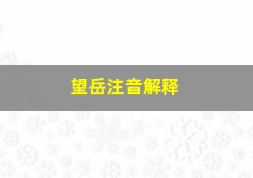 望岳注音解释