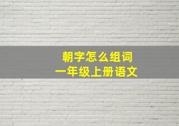 朝字怎么组词一年级上册语文