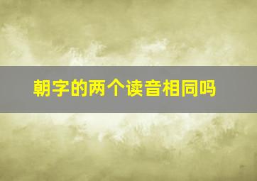 朝字的两个读音相同吗