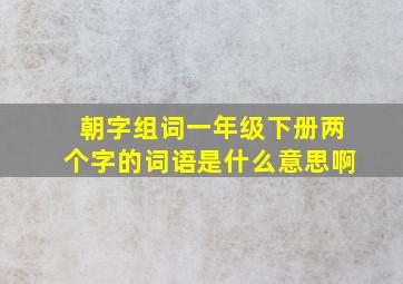 朝字组词一年级下册两个字的词语是什么意思啊