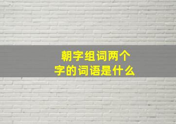 朝字组词两个字的词语是什么