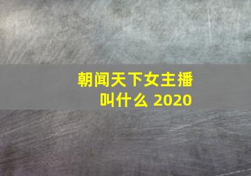 朝闻天下女主播叫什么 2020