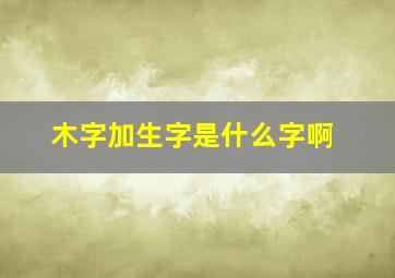 木字加生字是什么字啊