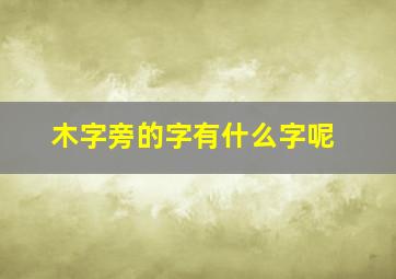 木字旁的字有什么字呢