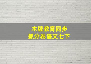 木牍教育同步抓分卷语文七下