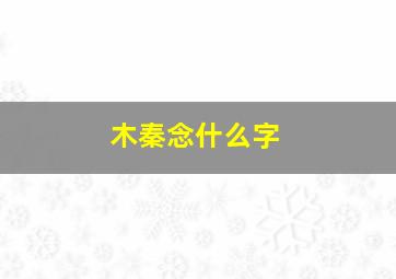 木秦念什么字