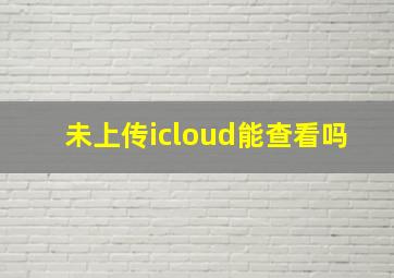 未上传icloud能查看吗