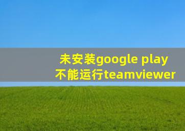 未安装google play不能运行teamviewer