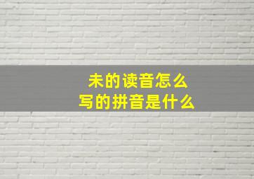 未的读音怎么写的拼音是什么