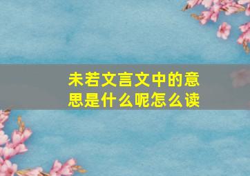 未若文言文中的意思是什么呢怎么读