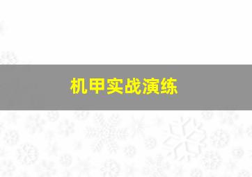 机甲实战演练