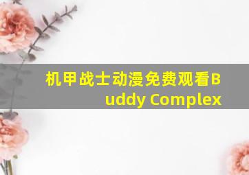 机甲战士动漫免费观看Buddy Complex