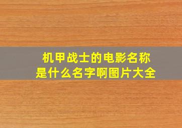 机甲战士的电影名称是什么名字啊图片大全