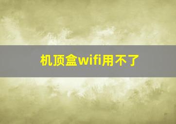 机顶盒wifi用不了