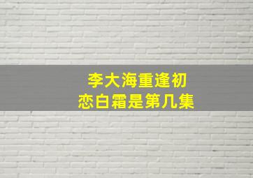 李大海重逢初恋白霜是第几集