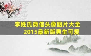 李姓氏微信头像图片大全2015最新版男生可爱