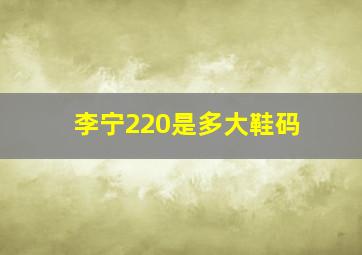 李宁220是多大鞋码