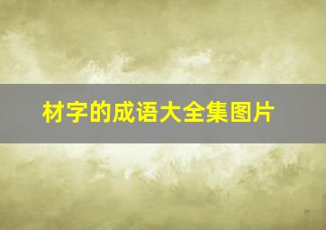 材字的成语大全集图片