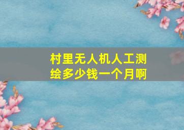 村里无人机人工测绘多少钱一个月啊