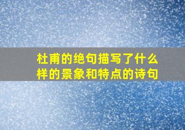 杜甫的绝句描写了什么样的景象和特点的诗句