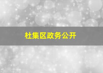 杜集区政务公开